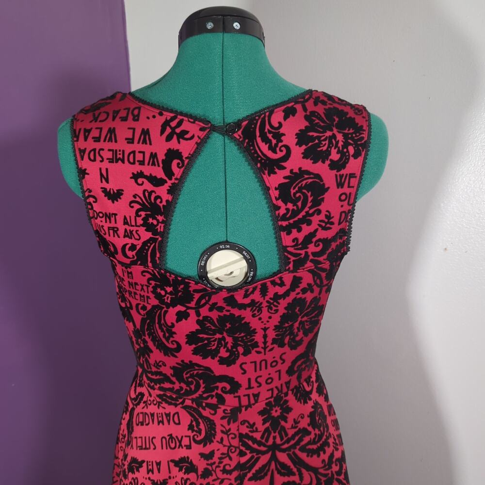 Limited American Horror Story Fit and Flare Dress SZ Small Skater Velvet Texture - Picture 4 of 7